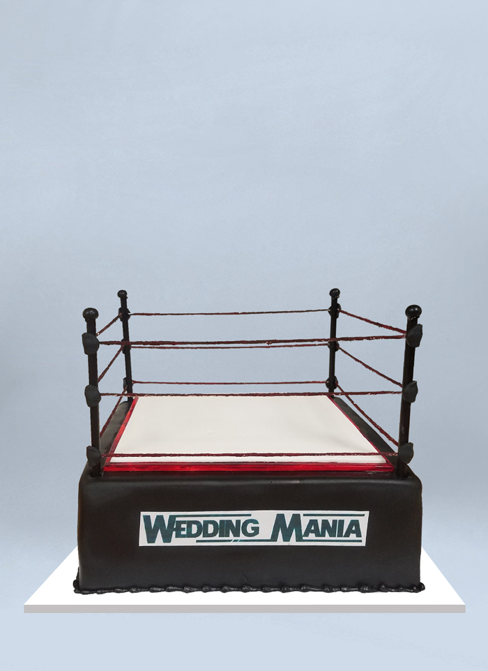 Photo: boxing ring wedding mania fondant cake